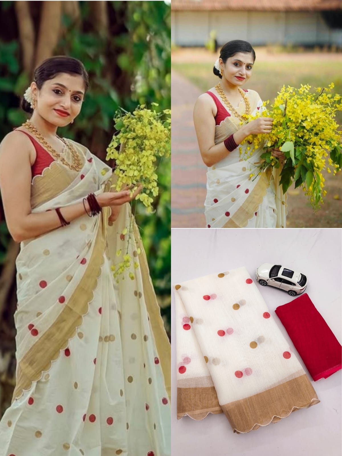 Elegant White Digital Print Saree