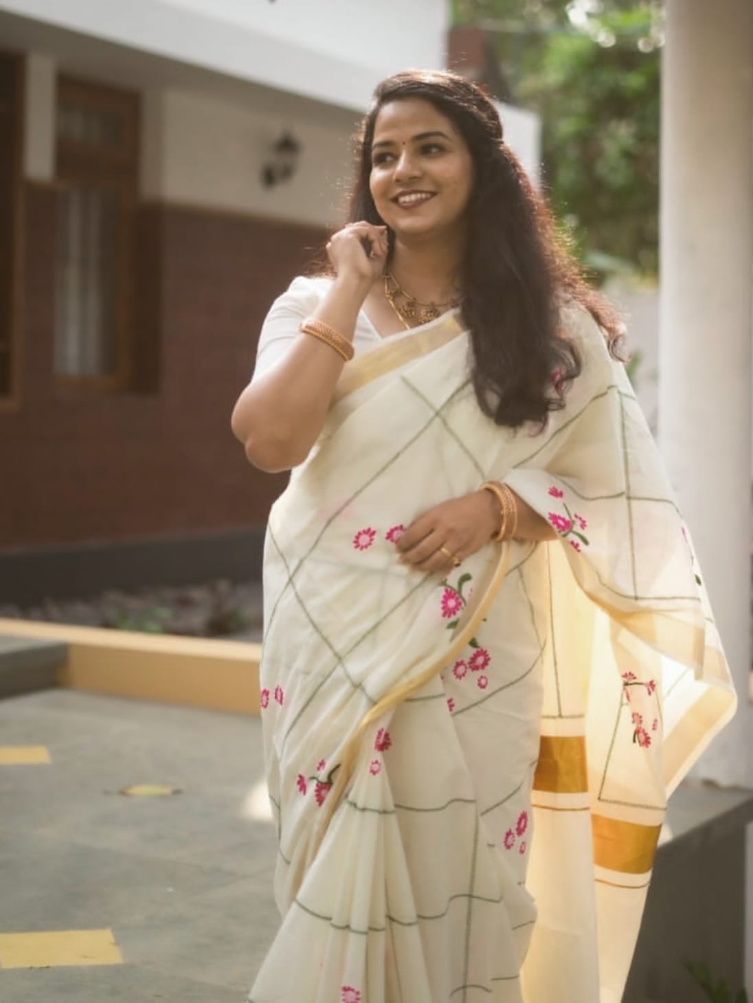 Designer Linen Saree