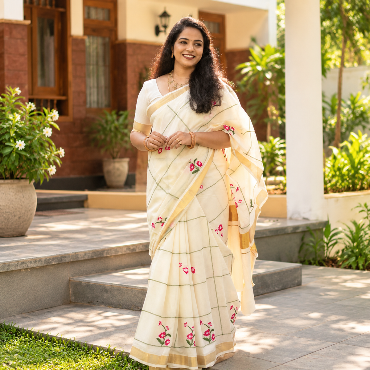 Designer Linen Saree